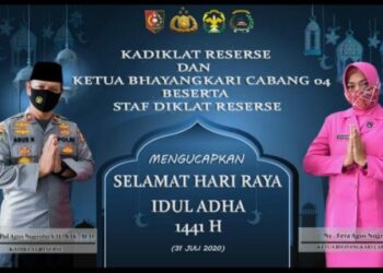 Foto : Ucapan Selamat Hari Raya Idul Adha 1441 H Kadiklat Reserse Polri & Ketua Bhayangkari Cabang 04