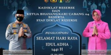 Foto : Ucapan Selamat Hari Raya Idul Adha 1441 H Kadiklat Reserse Polri & Ketua Bhayangkari Cabang 04