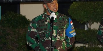 Implementasi INPRES no. 6 tahun 2020, Danrem 162/WB pimpin apel patroli gabungan berskala besar