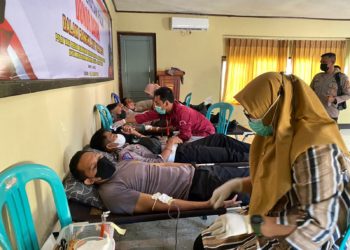 Donor darah Polres Dompu menyambut HUT Bhayangkara ke-76