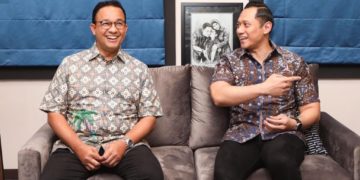 Anies dan tim kecil koalisi perubahan sambangi AHY di kantor Demokrat