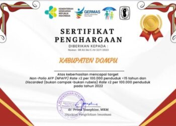 Dompu raih penghargaan bebas polio