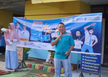 Puskesmas Dompu Barat sukses gelar acara Gernas akan Aksi Bergizi di SMPN 1 Woja