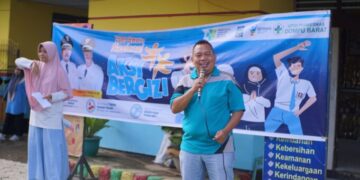 Puskesmas Dompu Barat sukses gelar acara Gernas akan Aksi Bergizi di SMPN 1 Woja