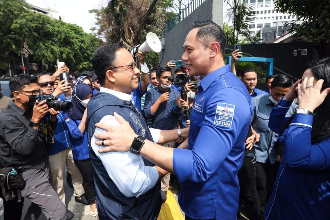 Anies temui AHY, ratusan kader Demokrat menyambut
