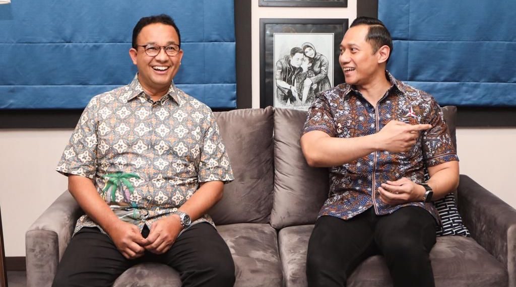 đź“· Bincang cerdas Anies dan AHY memperkuat koalisi Pilpres 2024. Dua tokoh politik ini intens melakukan komunilasi dan safari kebangsaan. (Humas Demokrat).