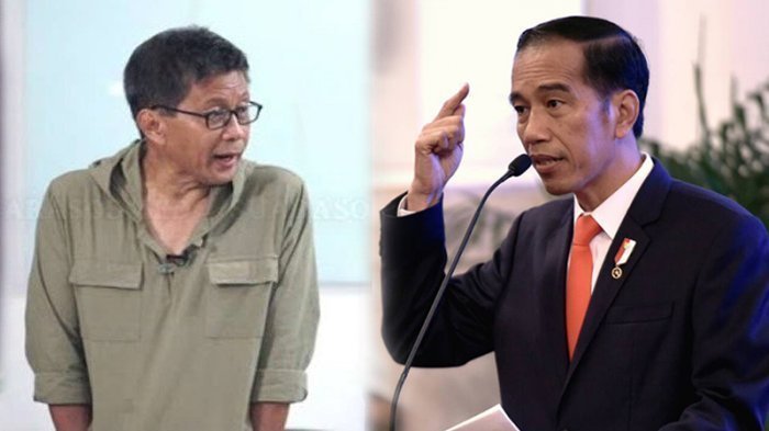 📷 Kolase: Rocky Gerung dan Presiden Jokowi. (Tribunnews).
