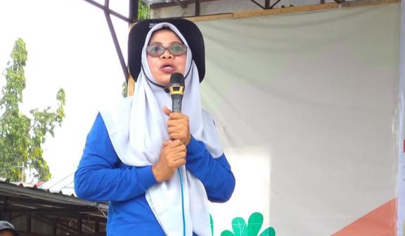 📷 Sulastriana (Paca Tau) sedang berpidato menyampaikan tahapan dan jadwal Pemilu 2024. (Pc).