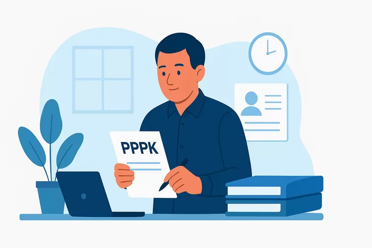 đź“· Ilustrasi pegawai BKD sedang memverifikasi administrasi ASN PPPK Paruh Waktu. (Ist).
